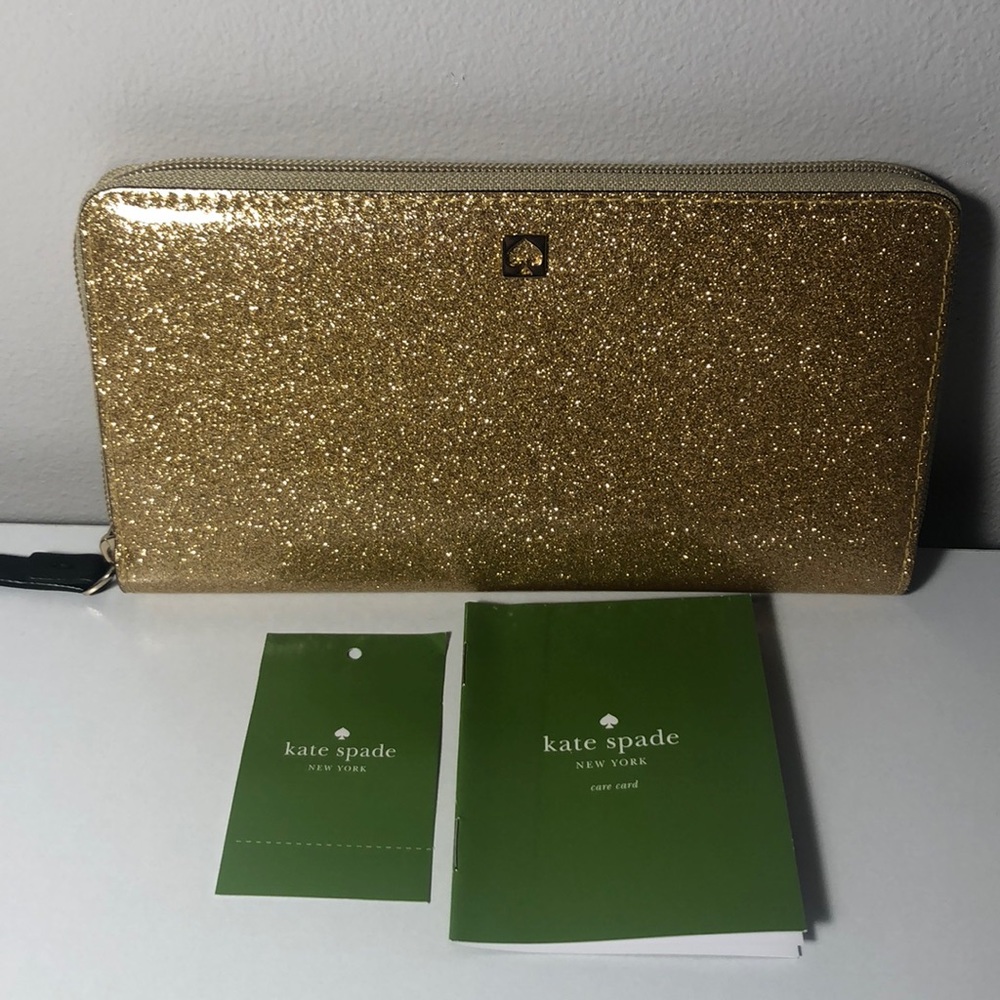 Kate Spade Mavis Street Gold Zipper Clutch Wallet